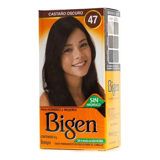 Kit Tintura Bigen  Tinte para cabello tono 47 castaño oscuro para cabello