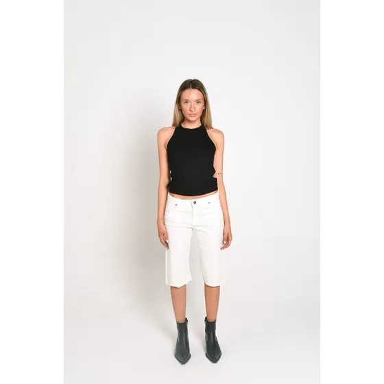 Bermuda De Jean De Mujer Color Blanco Fexty