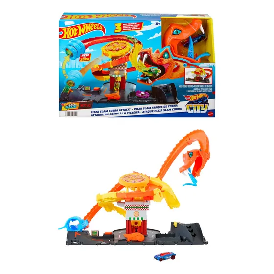 Hot Wheels Pista De Juguete Ataque De Cobra Vs Pizzería Color Multicolor
