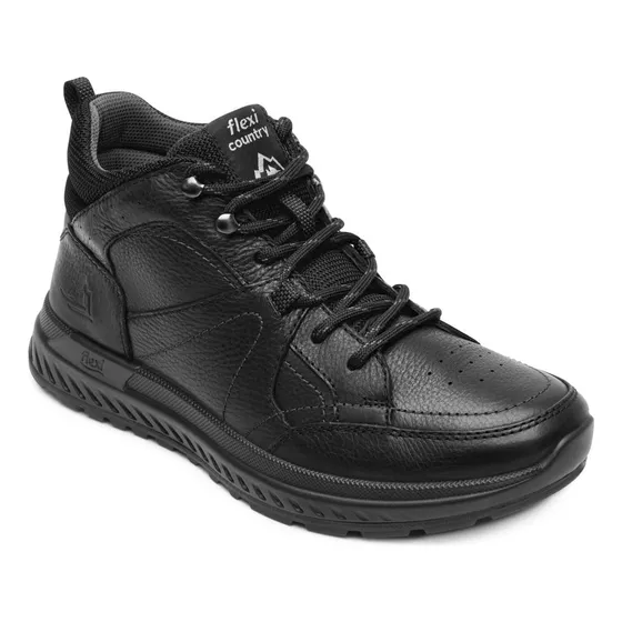 Botín Flexi Country Outdoor Hombre 403016 Negro Cintas Piel