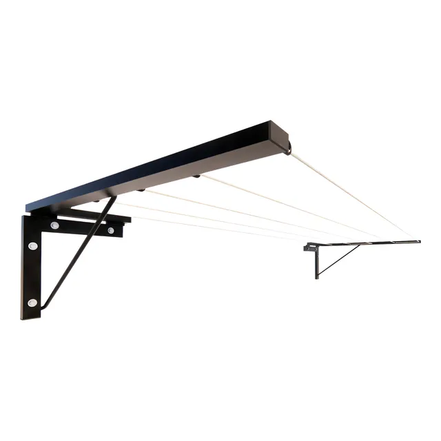 Tendedero Plegable Para Pared 77cm X 3m De Largo Negro