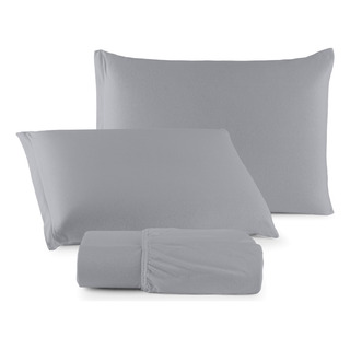 Jogo De Cama King C/ Elástico Malha 100% Algodão 03 Pçs Liso Jogo De Cama King C/ Elástico Malha 100% Algodão 03 Pçs Liso