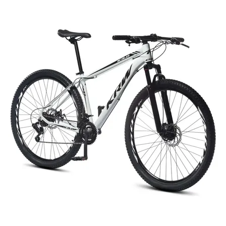 Bicicleta Aro 29 Krw Alumínio 24 Vel Freio A Disco Suspensão Dianteira X42 Cor: Branco/preto Tamanho Do Quadro: 17