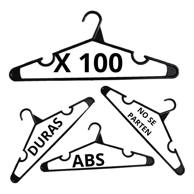 100 Perchas Plasticas De Abs Indestructibles X Mayor Locales