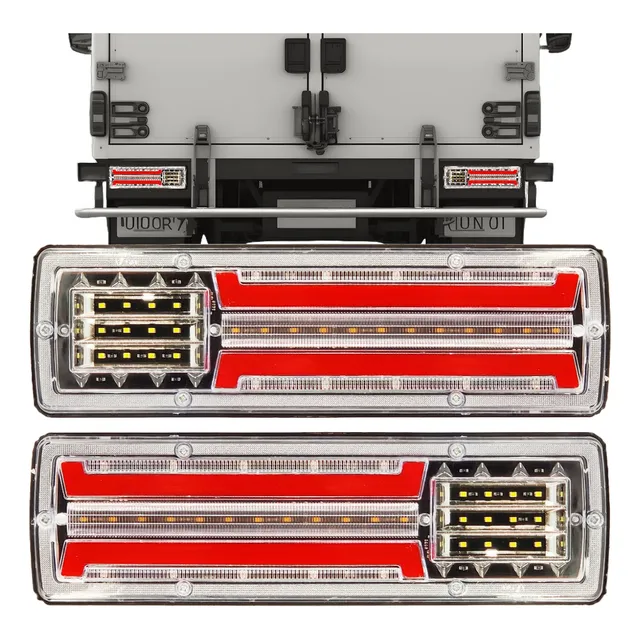 Par Lanterna Traseira Carreta Caminhão Led 12/24v Universal