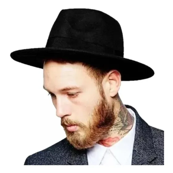 Sombrero Fedora  Ala Plana  De Moda En Fieltro Unisex 