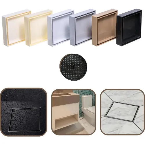Ralo Linear Oculto Invisivel 10x10 Para Banheiro Cor Bege