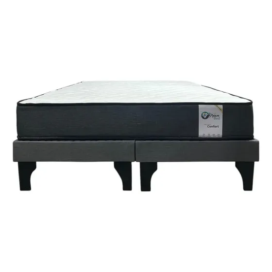 Cama Dreambed Europea 2 Plazas 190x150 Cm Base Dividida Color Grafito | Cuotas sin interés