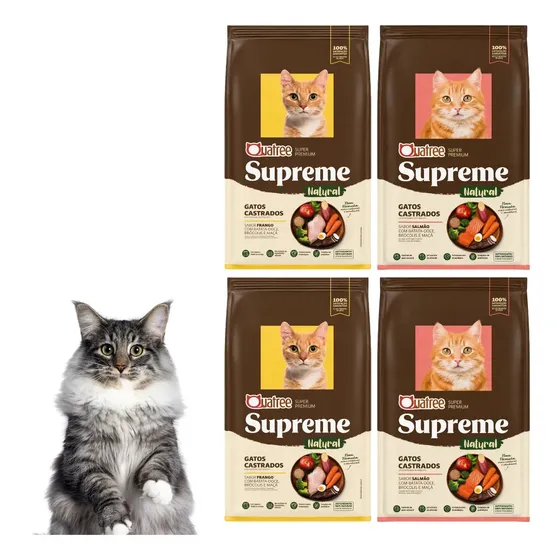 Kit C/4 Quatree Supreme Castrado 2 Frango + 2 Salmão 4kg