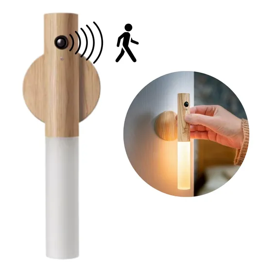 Luz Led Magnética Usb Sensor Movimento Bastão Recarregável