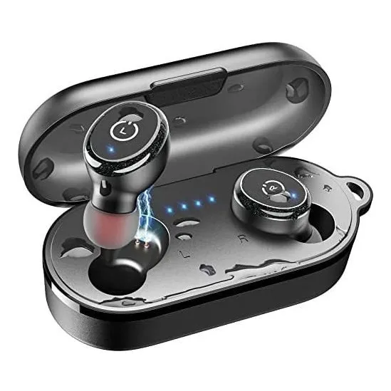Auriculares in-ear inalámbricos Tozo T10 negro con luz LED
