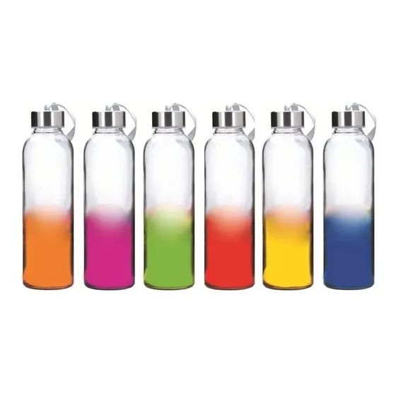 Garrafa De Vidro Com Alça Matiz 500ml Colorida Água Vitrizi