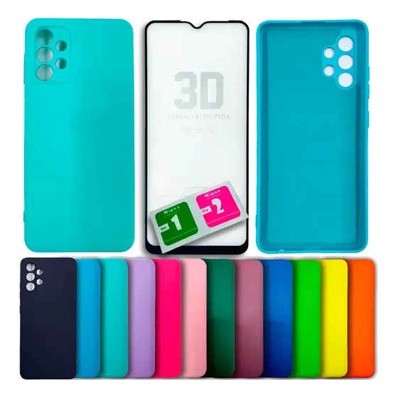 Kit Película 3d + Capa Silicone Veludo P/ Galaxy A23