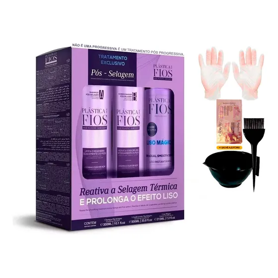 Kit Pós Progressiva Cadiveu 3 Produtos +cumbuca/sachê/luva