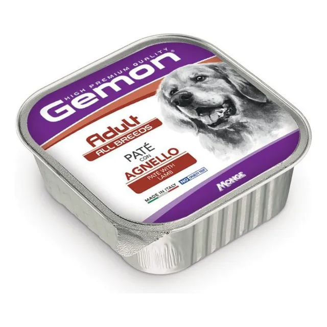 Snack Paté Gemon Para Perro Adulto Sabor Cordero 150 Grs