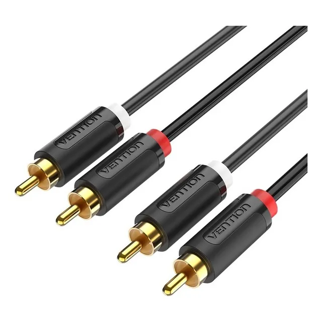 Cable De audio y Video RCA Vention - Cable 2 Rca A 2 Rca AV Macho - 1 Metro - RCA 2 Canales Macho a Macho - Stereo Hi-Fi - Adaptador Premium - Para TV / PC / Notebook / Parlante - BCMBF