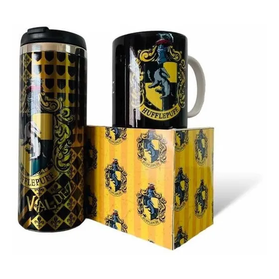 Termo + Taza Harry Potter Casa Hufflepluf