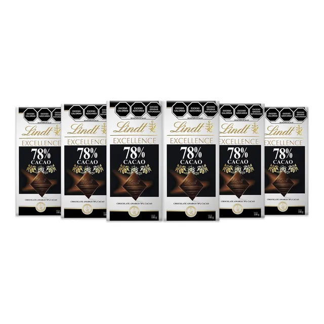 Pack 6 Barras Chocolate Amargo Lindt 78% Cacao 100g