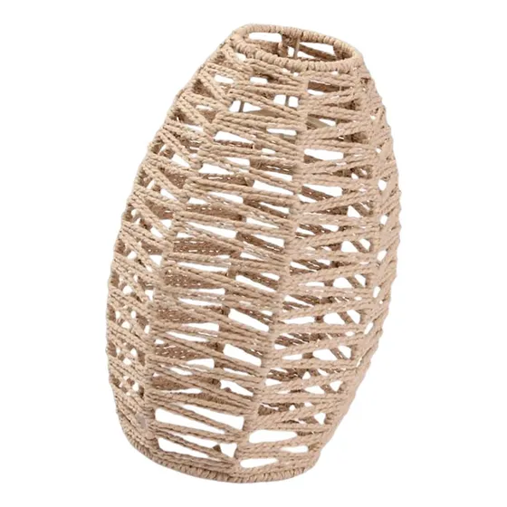 Lámpara Colgante Pantalla Tejida Boho Mimbre Rattan Para