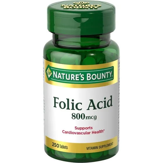 Ácido Fólico Natures Bounty 800 Mcg 250 Pastillas Sabor N/a