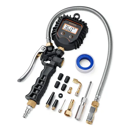 Calibrador Digital Manômetro Fole 250 Psi Mangueira Inox Astroai