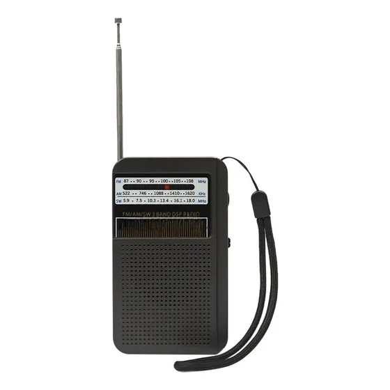 Radio Portátil Bolsillo Am/fm Antena Mk-308 Color Negro