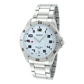 Relógio De Pulso Orient Mbss1155a Com Corria De Aço Inoxidåvel Cor Prata - Fondo Branco Relógio De Pulso Orient Mbss1155a Com Corria De Aço Inoxidåvel Cor Prata - Fondo Branco