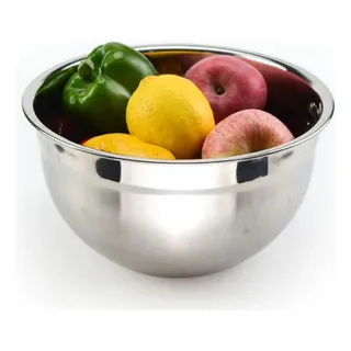 Bowl Tigela Bacia Inox Escovado Médio Reforçado 22cm Salada Inox