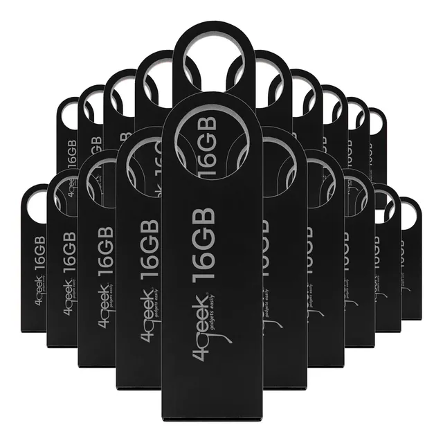 Kit 20 Memorias Usb 16gb Negro 2.0 Bulk 4geek