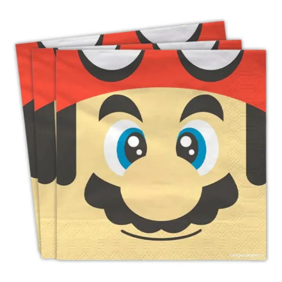 Servilleta Super Mario Bros Para Cumpleaños X 12
