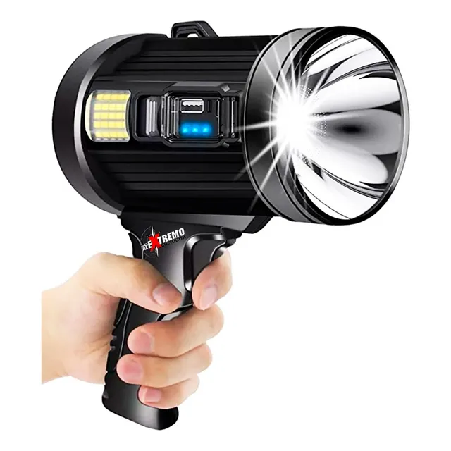Foco Luz Led Recargable Solar Filtros Linterna Busca Huella