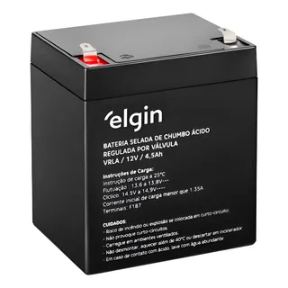 Bateria Selada Elgin 12v 4.5ah Vrla Elgin Preto