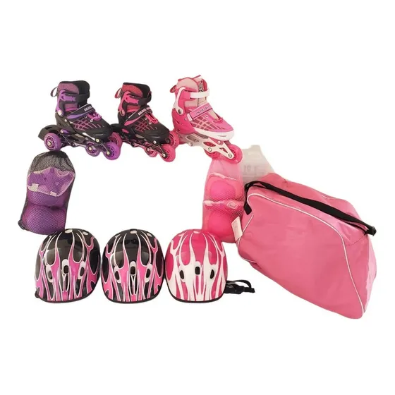 Kit Patines Niñas Expandible 4 Tallas Semiprofesional 