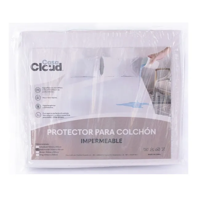 Protector Para Colchón Impermeable Superfic Lisa Matrimonial