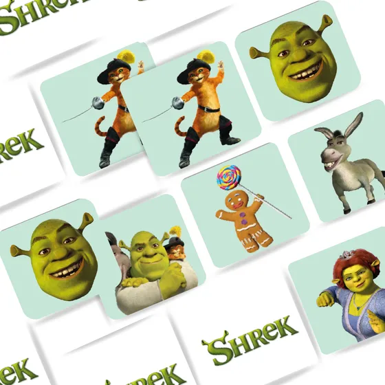 30 Juegos Memotest Para Sorpresitas De Cumpleaños De Shrek