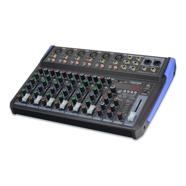 Mezcladora Mixer De 10 Ch 99 Efectos Bluetooth Usb- Steelpro