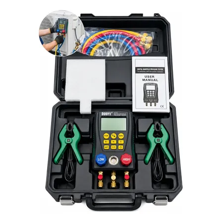 Manifold Digital 2 Vias Com Medidor De Vácuo Dy517 Duoyi