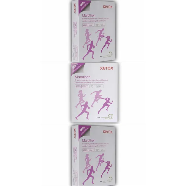 3 Pack Xerox Marathon Tc C/500 Papel Blanco Para Impresora