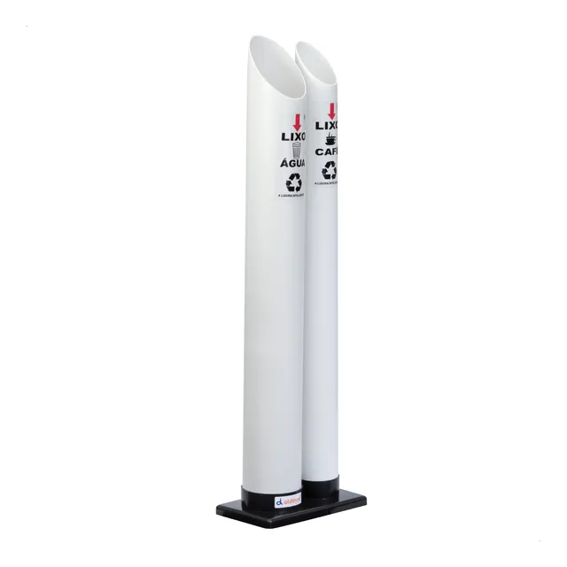 Coletor Para Copos Descartavel Lixeira Pvc Água Café Duplo 