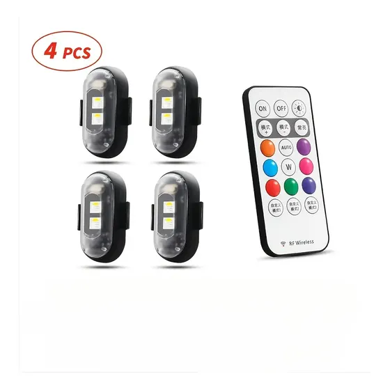 Luzes Led Ambiente Interna Para Carro Apoio Dos Pés Com Controle Remoto