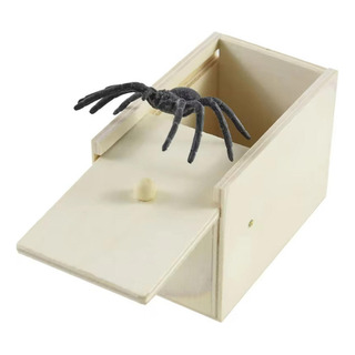 Decoración De Halloween, Araña De Simulación, Caja De Madera Decoración De Halloween, Araña De Simulación, Caja De Madera