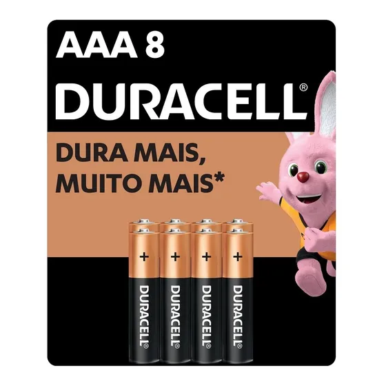 Pilha Alcalina Aaa Palito Duracell Com 8 Unidades