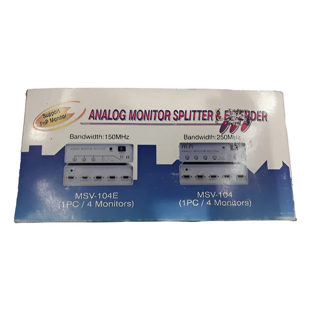 Splitter Manual Vga Ps2 Teclado Y Mouse 1 Pc 4 Monitores