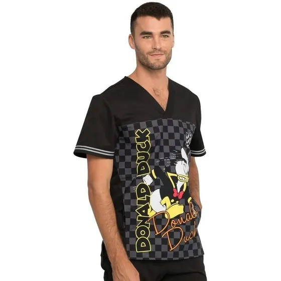Polera Médico Hombre Estampada Tooniforms Tf702 Mksd