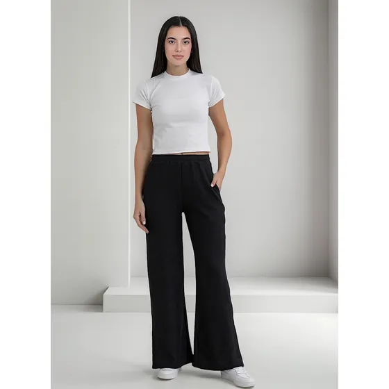 Pantalón Palazzo Mujer Zua Lana Waffle