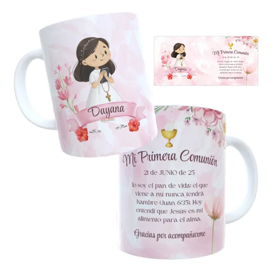 10 Tazas Personalizadas Sublimadas Primera Comunión Recuerdo