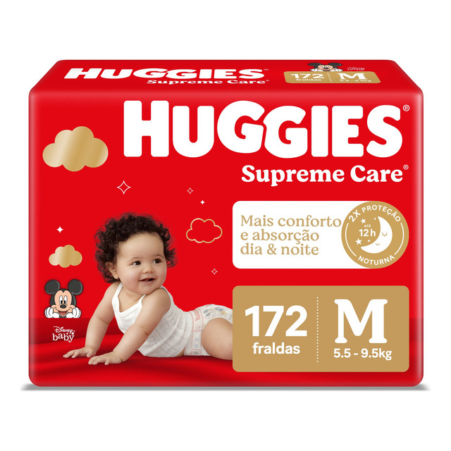 Fralda Supreme Care M - 172 Unidades Huggies Fralda Supreme Care M - 172 Unidades Huggies