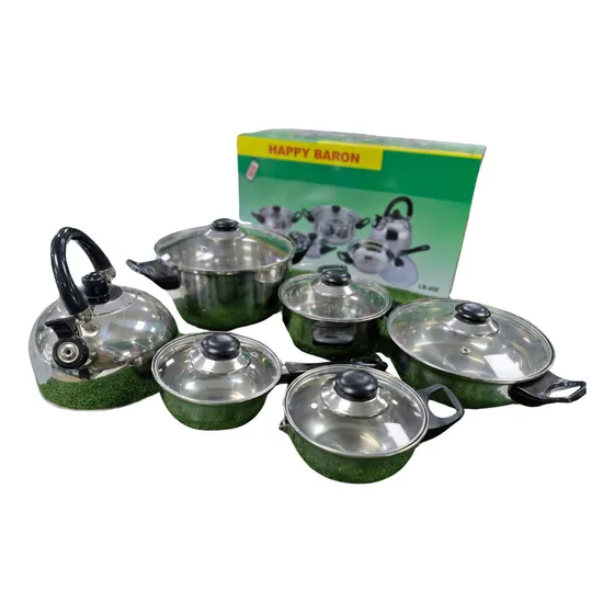 Juego De Ollas De Cocina Happy Baron Cookware Set 12 Piezas