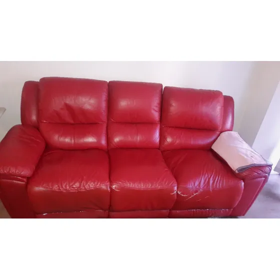 Bergere Cuero 3 Puestos Reclinable
