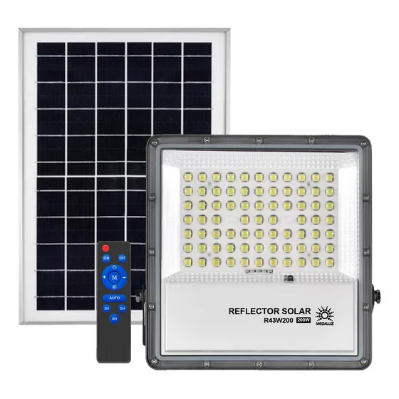 Reflector Solar 200w/2000w VIVIHOME Uso Exterior 20000lm con Control Remoto Ip66 Color de la luz Blanco frío 6500k